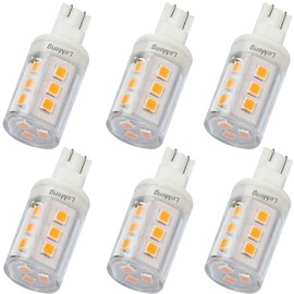LeMeng 3W T10 Wedge Base 921 LED Light Bulb,2700K Warm White,12VAC/DC Landscape Garden Patio Path Driveway Malibu,Automotive Car RV Camper Trailer Motorhome Marine Boat Dome Fixture Lighting-6 Pack