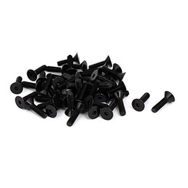 IIVVERR 1/8" x 1/2" Grade 10.9 Countersunk Flat Head Hex Socket Cap Screw Black 50pcs (1/8' 'x 1/2' 'Grado 10.9 Tornillo de cabeza hexagonal con cabeza plana avellanada, negro 50 piezas