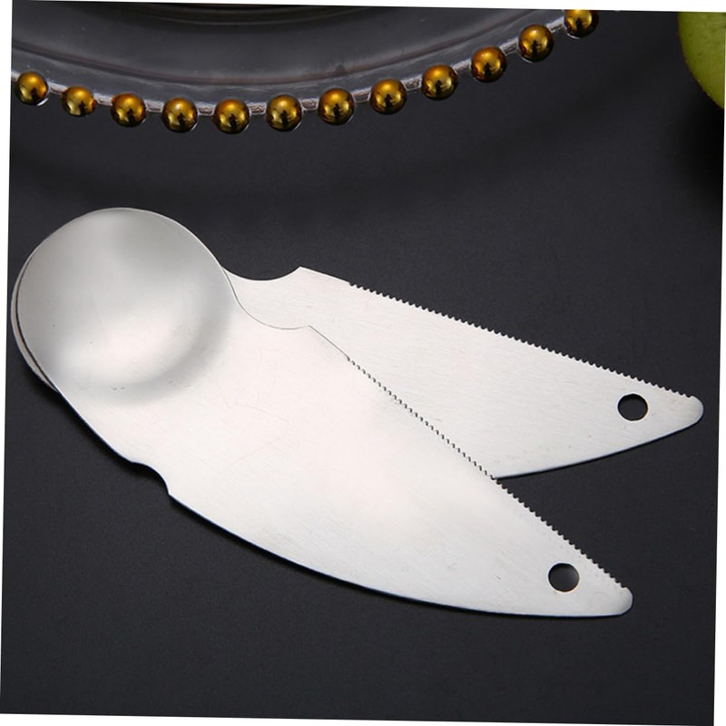 BIUDECO 2Pcs Stainless Steel Kiwi Cutters Spoons Effortless Digging Tool