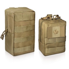 WYNEX 2 Pack Molle Pouches, Tactical EDC Utility Pouch Compact Water-Resistant, Organize Small Gear Gadget for Military Backpack