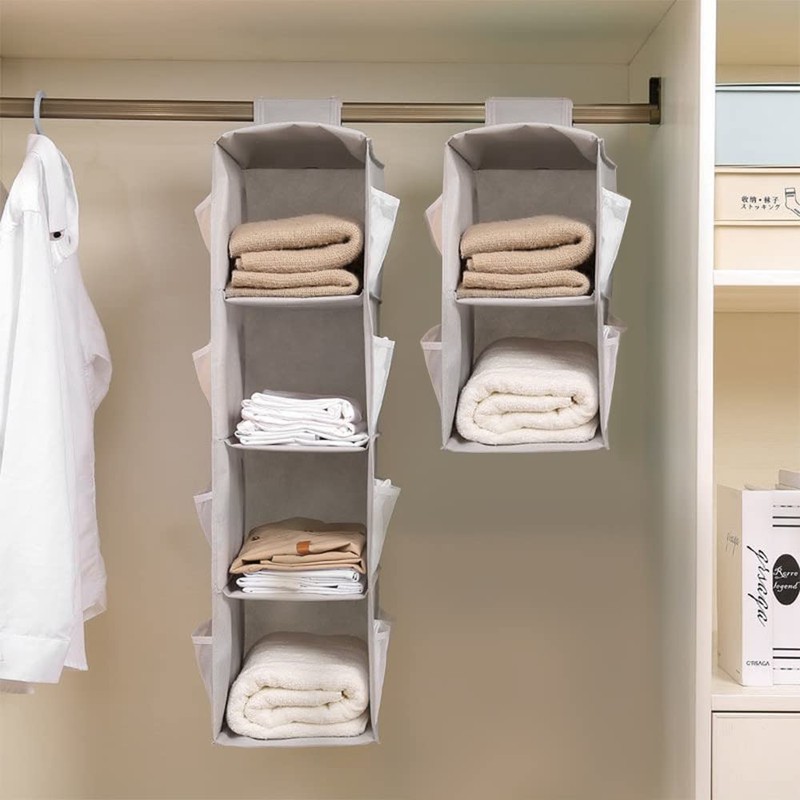 XiXiRan Hanging Wardrobe Organiser, Wardrobe Organiser, 2 Compartments, Wardrobe Organiser,