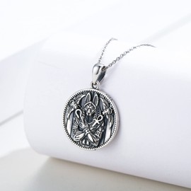JUSTKIDSTOY Egyptian Jewelry 925 Sterling Silver Egypt Anubis Pendant Necklace Gift for Women Men, Sterling Silver, n a