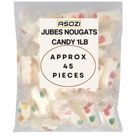 Wrapped Nougat Candy Soft and Chewy with Fruity Jelly Beans 16 oz Colorful Fruity Fresh Delicious Individually Wrapped Jube Nougat Candy Treats Gluten Free 1lb