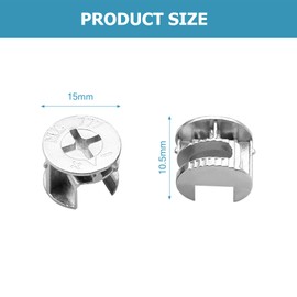 NAYAGOGO 12 Pcs cam Lock, Cam Lock Nuts, Furniture Connecter Cam Lock Fittings, Furniture Fixing Screws, for Cabinet Drawer Dresser Wardrobe Furniture Panel Connecting