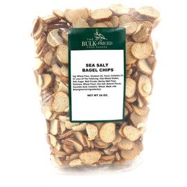 Sea Salt Bagel Chips, Bulk Size (24oz. Resealable Zip Lock Stand Up Bag)
