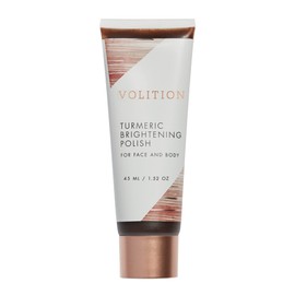 Volition Beauty Turmeric Brightening Polish, Travel Size - Exfoliating Face & Body Scrub Removes Dead Skin - Turmeric Extract Boosts Skin Glow - Olive & Sesame Oils Hydrate, Vegan (45ml / 1.5 fl oz)