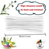 Swpohrat 100 Pieces White Pipe Cleaner Craft Set,Thick Fuzzy Chenille
