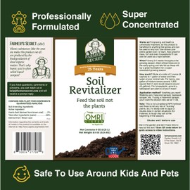 Farmer’s Secret Soil Revitalizer (32oz) - Organic (OMRI Listed) Dirt Health Booster - Liquid Compost Soil Amendment - Activated Humic Acid