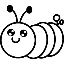 'Cute Smiling Caterpillar' Rubber Stamp - Unmounted Design for Crafting & Scrapbooking, A7 (RS00056931)