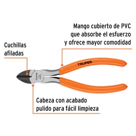 Truper T202-7, Pinzas de corte diagonal, 7"