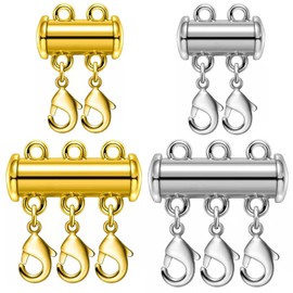 Cierre magnético para collar con cierre de cierre deslizante y conector de múltiples hebras