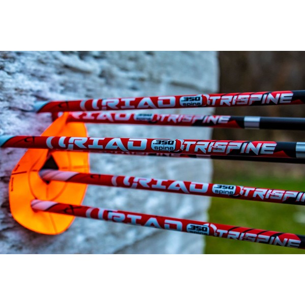 Carbon Express Maxima Triad Tri-Spine XSD (Extra Small Diameter) Fletched Arrow [6-Pack] Bulldog Nock Collar, 3-Spine Shaft, 2" Quadel Raptor Vanes, Laser Match Set, Available in 300, 350 & 400 Spine