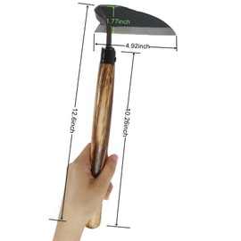 KOOYORK Left Handed Gardening Tools, Garden Hoe, Crack Weeder, Japanese Weeding Sickle, Grass Cutter Hand Tools for Lawn, Yard, Patio, Farming