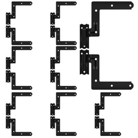 Moxweyeni 16 Pack (8 Pair) Steel Blind Shutter Hinge 1-1/16" Black Wrought Iron Shutter Lift Off Pintle Reversible Hinges for Heavy Duty Wood Frame, Brick, Doors, Window(Black)