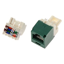 Panduit CJ688TPGR Category-6 8-Wire TP-Style Jack Module, Green, 4-Pair