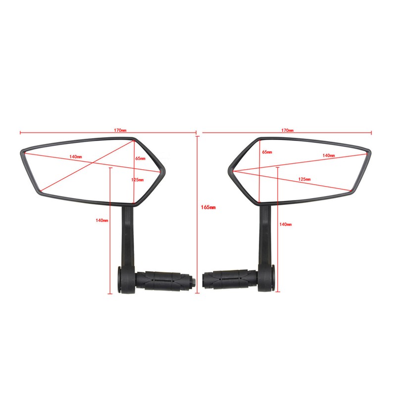 Handlebar Bike Mirror Anti Shaking ABS 360° Rotatable Electric Bike