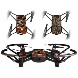 Skin Decal Wrap 2 Pack Compatible with DJI Ryze Tello WraptorCamo Digital Camo Burnt Orange Drone NOT Included