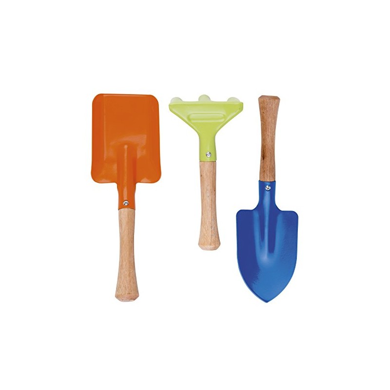 Kids Garden tool set, wooden handle steel heads