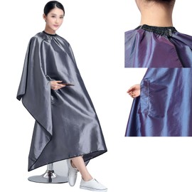 XDONEF Barber Cape with Hand Holes Waterproof Hair Cutting Cape for Women Haircut Cape with Adjustable Metal Clip Hairdresser Salon Cape for Adults Unisex 55x63 Gray