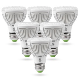 SANSI LED Grow Light Bulb for Seeds and Greens, Full Spectrum 10W Grow Light (150 Watt Equiv) with Optical Lens for Indoor Plant, High PPFD, E26 Base, 6-Pack