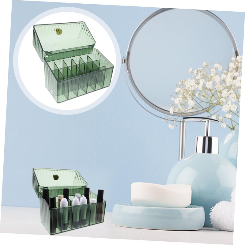 Ciieeo Lipstick Organizer Transparent Dustproof Storage Box for Lip Gloss