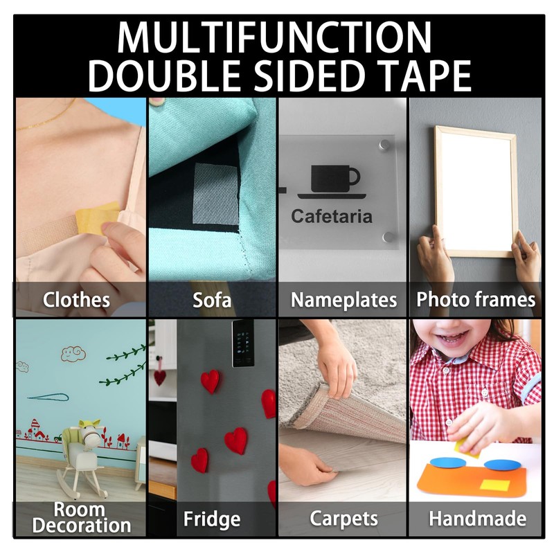WENSSKKU Extra Strong Double Sided Fabric Tape, 1inch x 33FT(10m),