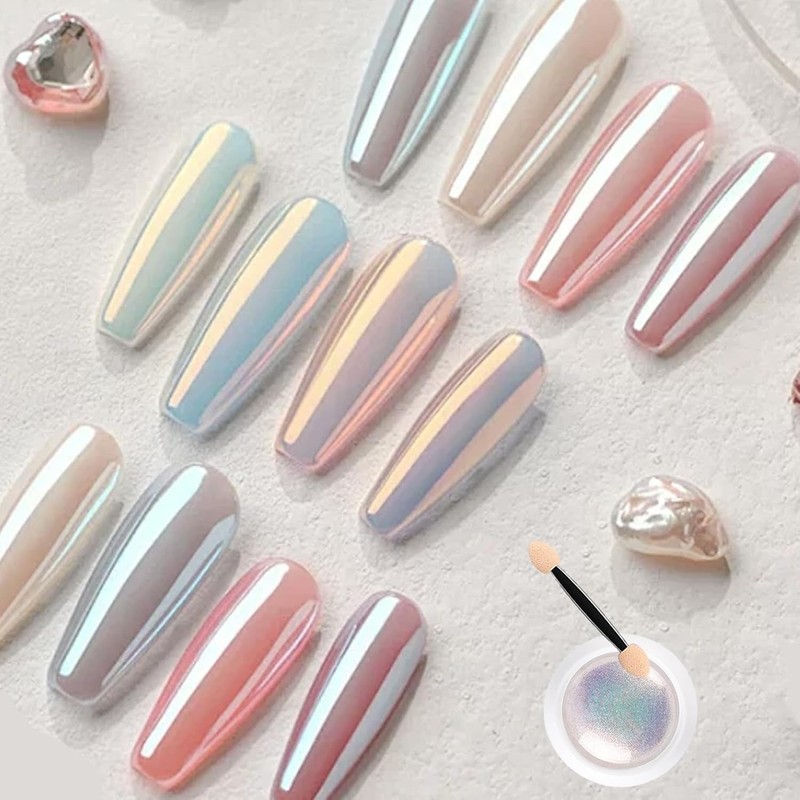 Polvo de uñas cromado de sirena 2 pcs 0, 3