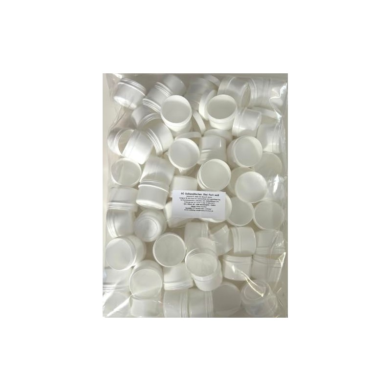 FRUEHES FORSCHEN 60 ointment containers, cream containers, flat ointment jar,
