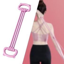 Fenteer Workout Resistance Band Back Shoulder Exercise Tube Lightweight Home Gym Portable Pilates Flexible Bands Elastic Band Fitness, Pink