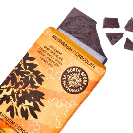 Organic 5 Mushroom Blend 70% Dark Chocolate Bar | Functional Mushroom Supplement | 100% Fruiting Body Extracts | Lion's Mane, Chaga, Reishi, Cordyceps, and Turkey Tail