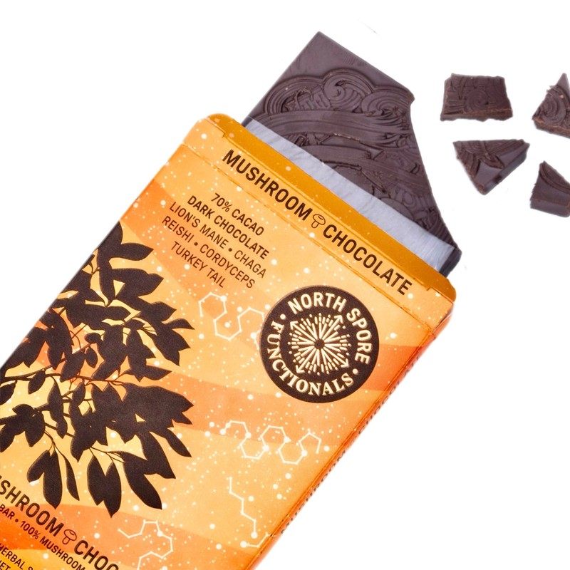 Organic 5 Mushroom Blend 70% Dark Chocolate Bar | Functional