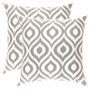 TreeWool (2 Pack Ogee Ikat Accent Cotton Canvas Cushion Covers