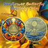 IELCJJ 2 Year Sobriety Coin, Delicate Sunflower Sobriety Chip Colorful