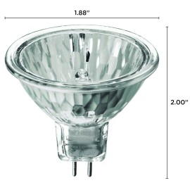 KOR 10 Pack 20MR16 Bulb BAB 20W 12V FL MR16 Dimmable Bi-Pin 2-Pin GU5.3 Cover Glass