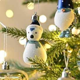Valery Madelyn Christmas Baubles for Christmas Tree Decorations,40pcs 5-9cm Blue Silver Shatterproof Ball Ornaments for Tree Decorations, Snowmen Hanging Gifts