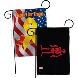 Edward Low Garden Flags Pack Coastal Pirate Ship Skull Treasure Map Carribean Jolly Blackbeard Jack Support Our Troops Small Decorative Gift Yard House Banner Made In USA 13 X 18.5