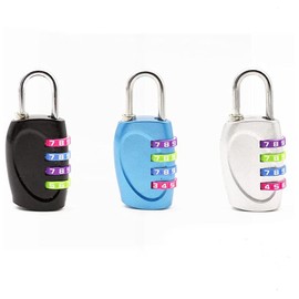 4 Digit Password Combination Padlock, 2Pcs Black/Sliver/Blue Resettable Waterproof Padlock Security Code Lock for School, Gym, Outdoor Shed Locker