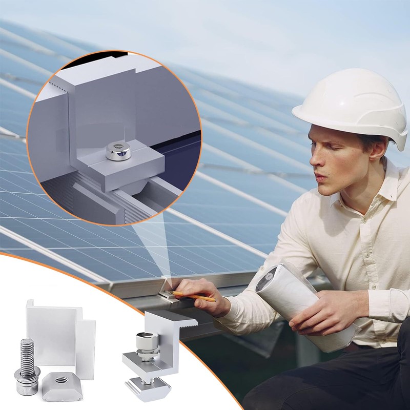 Pack of 10 Solar Panel Brackets, Solar End Clamp 30