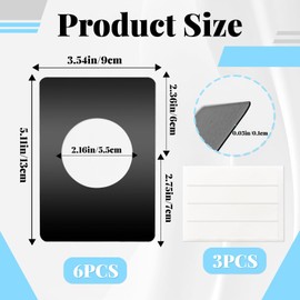 6 PCS Door Reinforcement Plate, Adhesive Door Handle Fixing Cover, Door Hole Cover Plate, Door Knob Backplate for Interior Doors (Black)