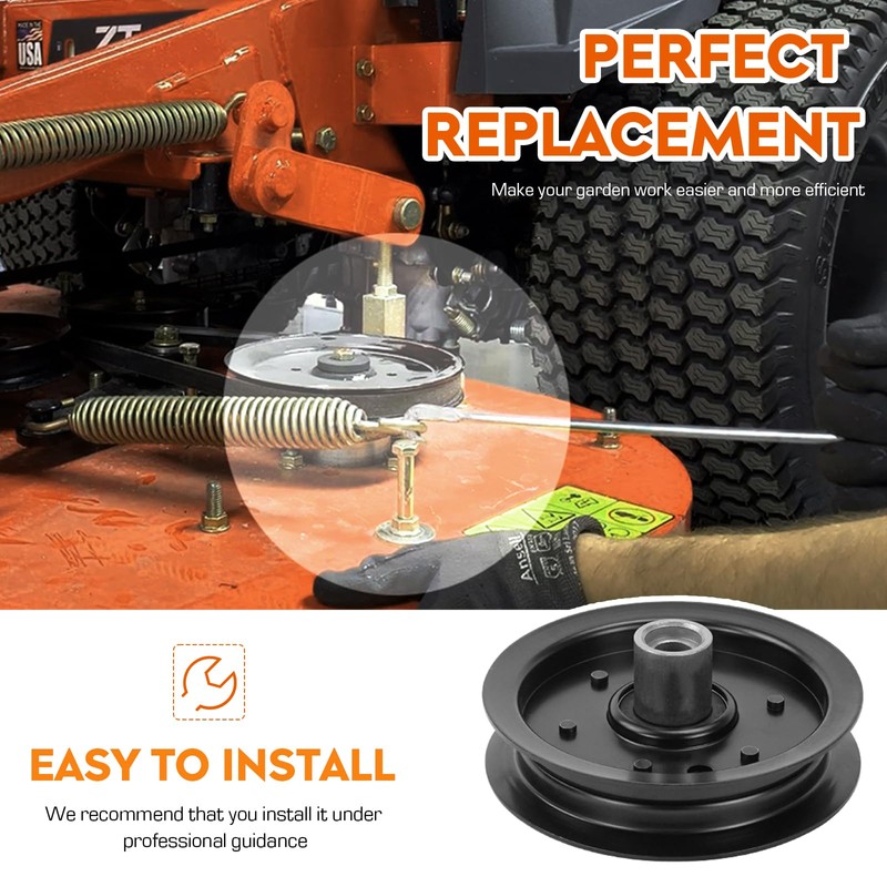 604219 Flat Idler Pulley Fit for Hustler Raptor 42" 52",