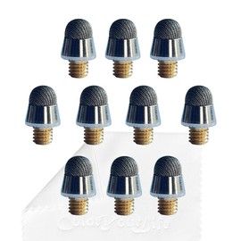 ColorYourLife 10-Pack Replacement Micro-Knit Mesh Tips for ColorYourLife Stylus Pens 7.3” with Replaceable Mesh Tips, Finer Tips for Stylus (Metallic)