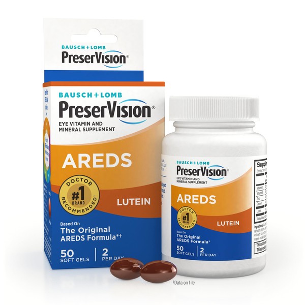 Preservision With Lutein Eye Vitamin & Mineral Supplement, 50 Count Soft Gels