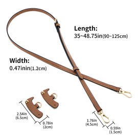 QIUTIMIY Leather Handbag Strap, Shoulder Bag Straps Replacement For Longchamp Purse Bags, Crossbody Adjustable Shoulder Strap(Brown)