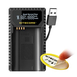 Nitecore ULSL USB Travel Charger for Leica BP-SCL4 Batteries - Compatible with Leica SL Typ 601, SL2, SL2-S,Q2 and Q2 Monochrom Series Camera, Sticker