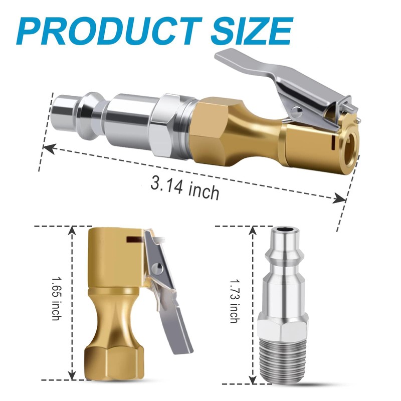 MACHSWON Pack of 3 Air Chucks Heavy Duty Closed Flow