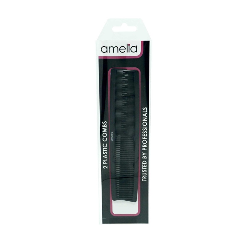 Amelia Beauty, 7in Black Plastic Styling Tease Comb with Inch