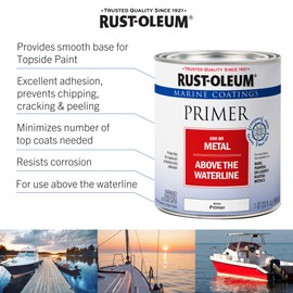 Rust-Oleum 396963​ Marine Metal Primer, Quart , Red