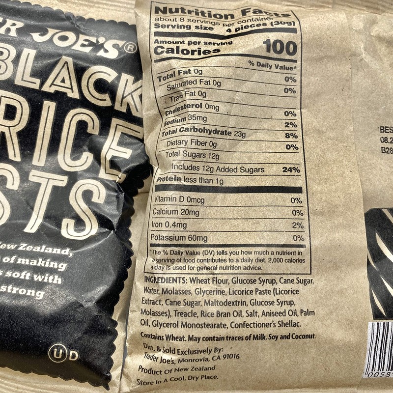 Trader Joe's Soft Black Licorice Twists 8 oz. (Pack of