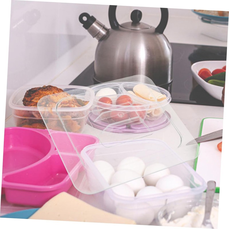 KICHOUSE 4pcs Lunch Box Snack Box Covers Food Storage Bin