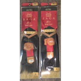 Saga remy yaky 10” color 1 premium quality 100% human hair (2 piece)